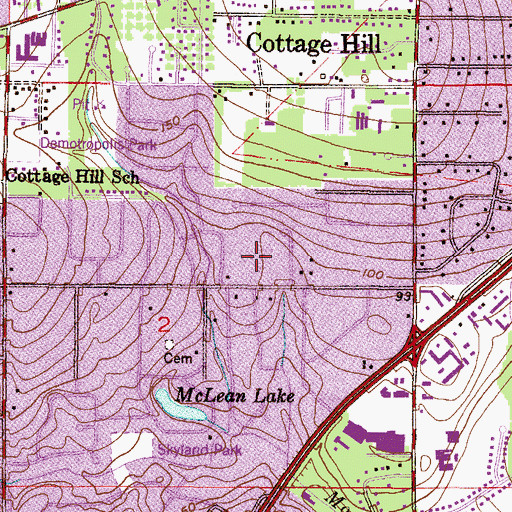 Topographic Map of Saint Dominics School, AL