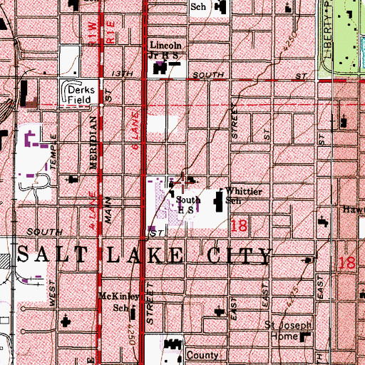 Topographic Map of The Church of Jesus Christ of Latter Day Saints, UT