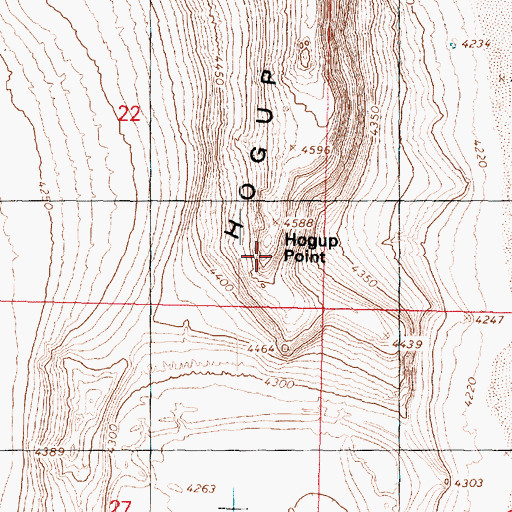 Topographic Map of Hogup Point, UT