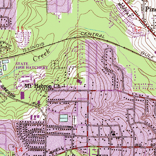 Topographic Map of Saint Ignatius School, AL