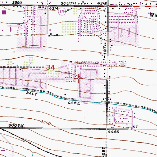 Topographic Map of Copper Hills Heights, UT