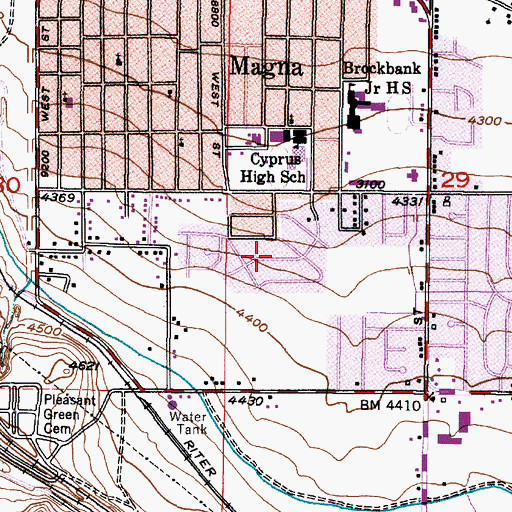 Topographic Map of Oquirrh Hills Subdivision 2-4, UT
