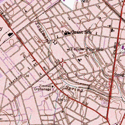 Topographic Map of Saint James Major School, AL