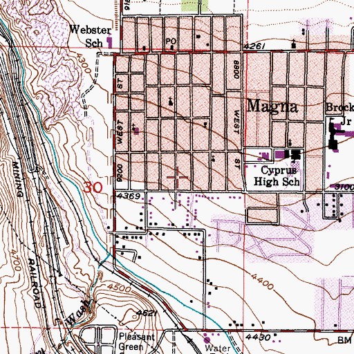 Topographic Map of Patterson Addition Magna, UT