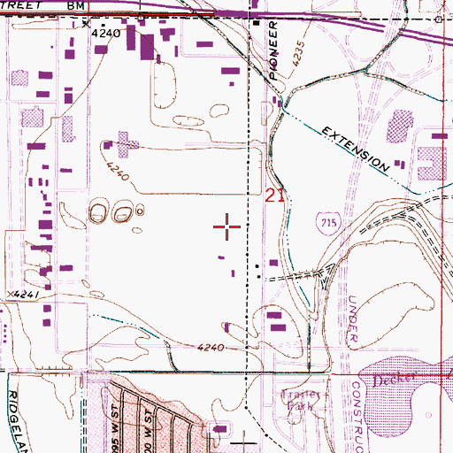 Topographic Map of Mini Warehouse Condominium, UT