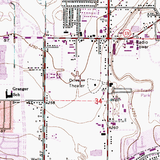 Topographic Map of Redwood Village Condominium, UT