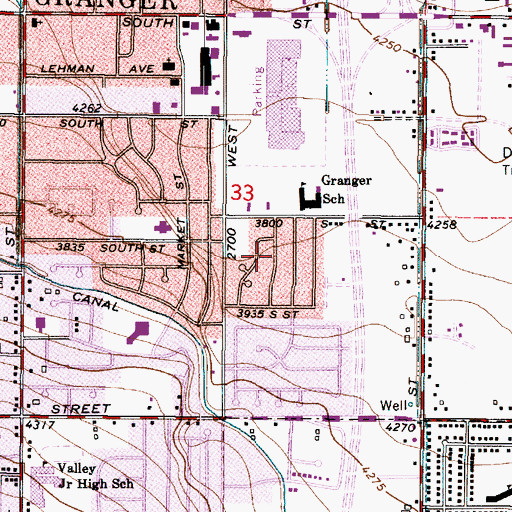 Topographic Map of Wright Subdivision 6, 8, 10, UT