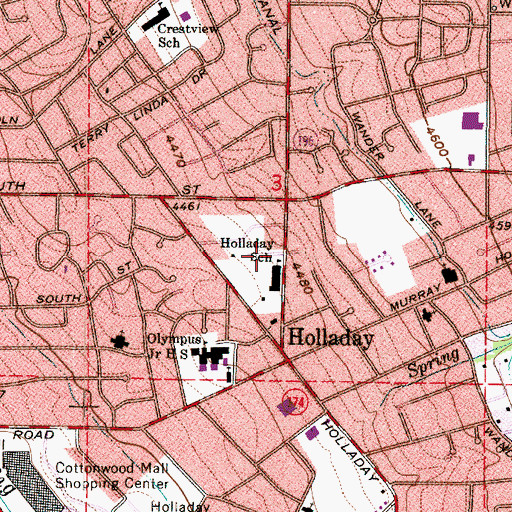 Topographic Map of Tara Gardens Condominium, UT