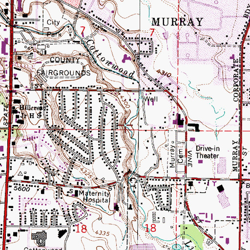 Topographic Map of Willows Condominium, UT