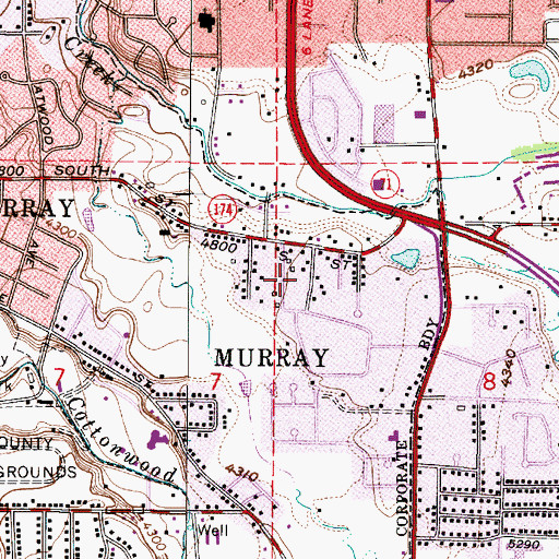 Topographic Map of Three Fountains Manor House Condominium, UT