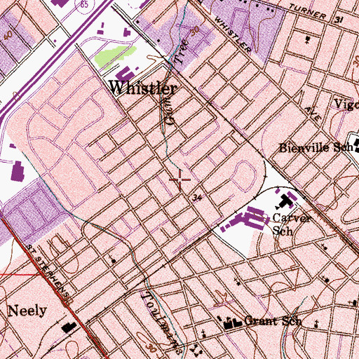 Topographic Map of Saint John Holiness Church, AL