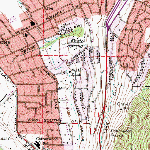 Topographic Map of Terraces Mount Olympus Condominium, UT
