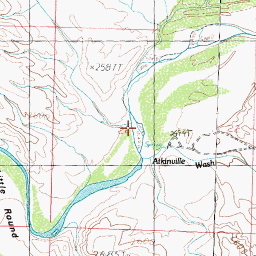 Topographic Map of Atkinville Wash, UT