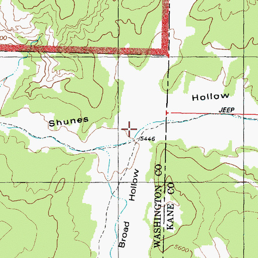 Topographic Map of Shunes Hollow, UT