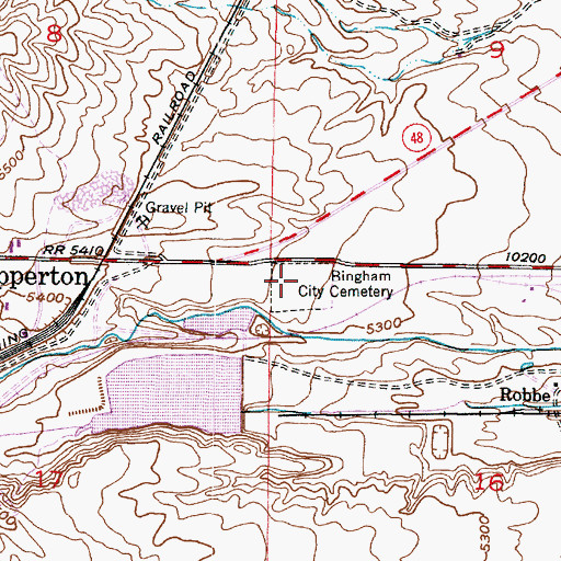 Topographic Map of Bingham City Cemetery, UT