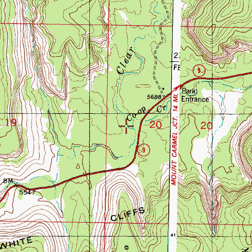 Topographic Map of Co-op Creek, UT
