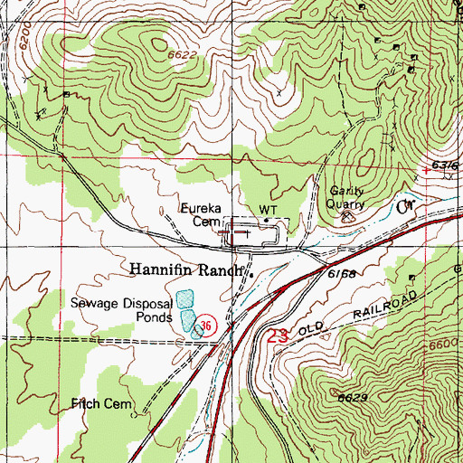 Topographic Map of Eureka Cemetery, UT