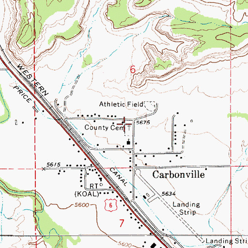 Topographic Map of Carbonville Cemetery, UT