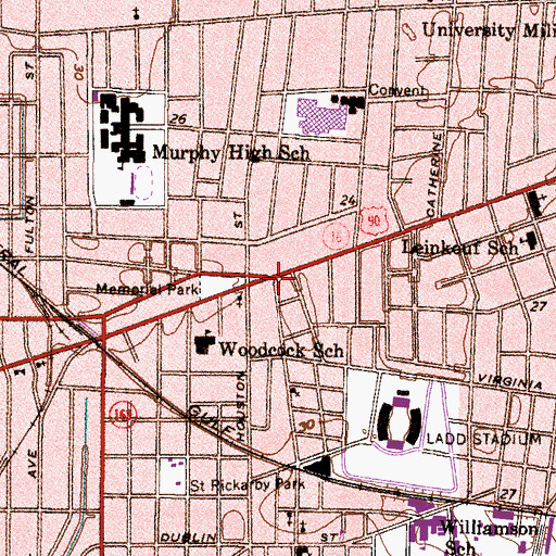 Topographic Map of Saint Johns Episcopal Church, AL