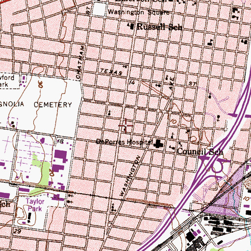 Topographic Map of Saint Joseph Baptist Church, AL