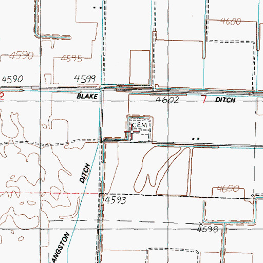 Topographic Map of Hinckley City Cemetery, UT