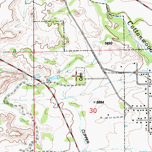 Topographic Map of Orangeville Cemetery, UT