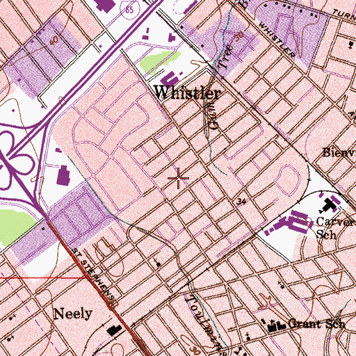 Topographic Map of Saint Joseph Missionary Baptist Church, AL