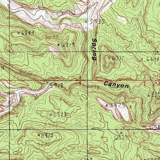 Topographic Map of Chimney Rock Canyon, UT
