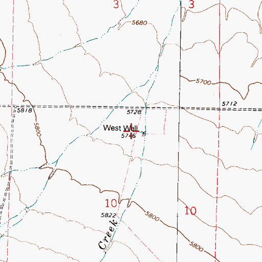 Topographic Map of West Well, UT