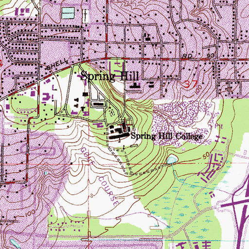 Topographic Map of Saint Josephs Chapel, AL