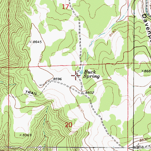 Topographic Map of Buck Spring, UT