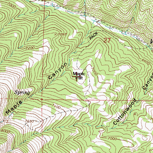 Topographic Map of Maple Flat, UT