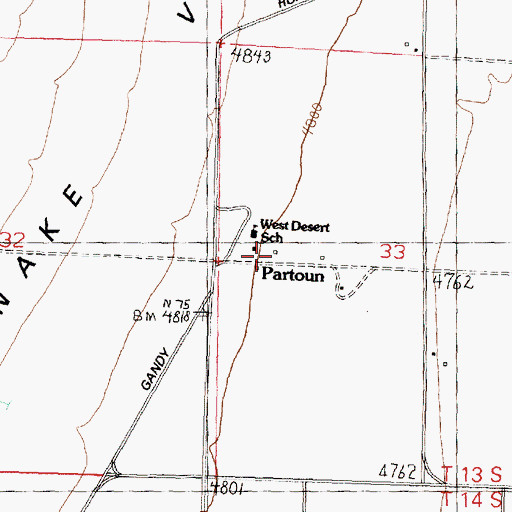 Topographic Map of Partoun, UT