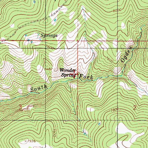 Topographic Map of Wonder Spring, UT