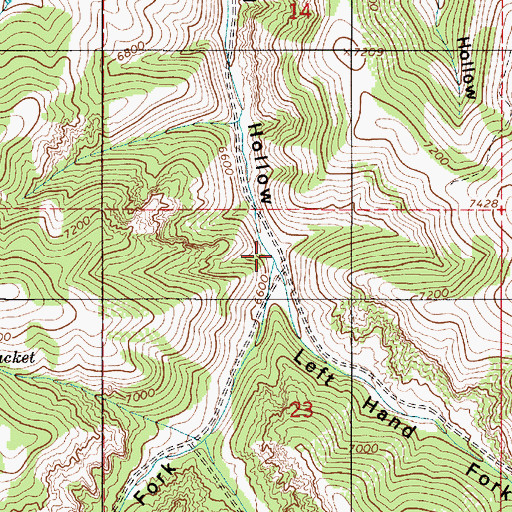 Topographic Map of Left Hand Fork Coal Hollow, UT