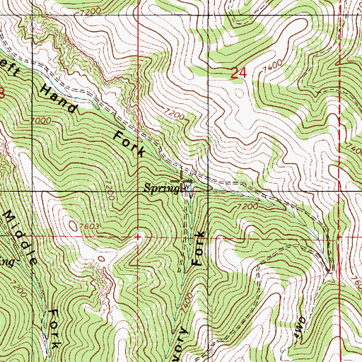 Topographic Map of Ivory Fork, UT