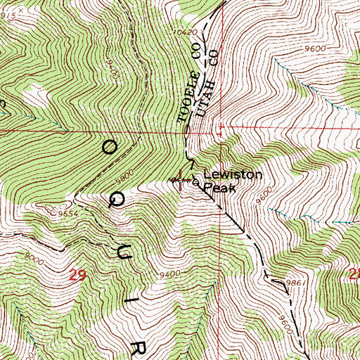 Topographic Map of Lewiston Peak, UT