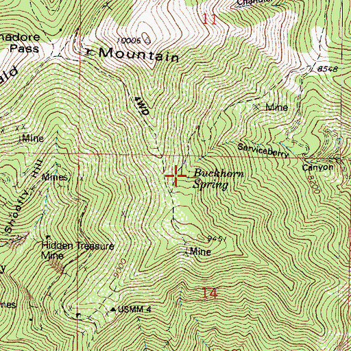 Topographic Map of Buckhorn Spring, UT