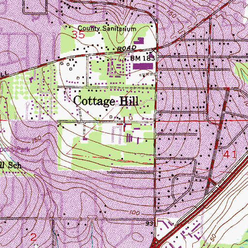Topographic Map of Saint Lukes Episcopal Church, AL