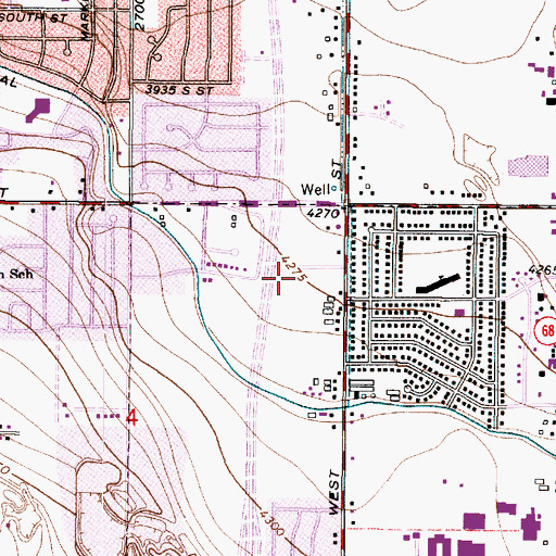 Topographic Map of Watchwood, UT