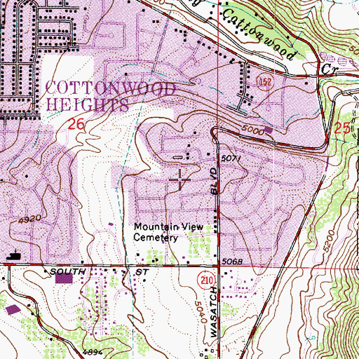 Topographic Map of Oakview Estates Subdivision Numbers 2,3 and 4, UT