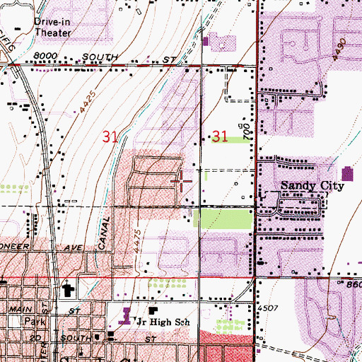 Topographic Map of Sunburst Meadows, UT
