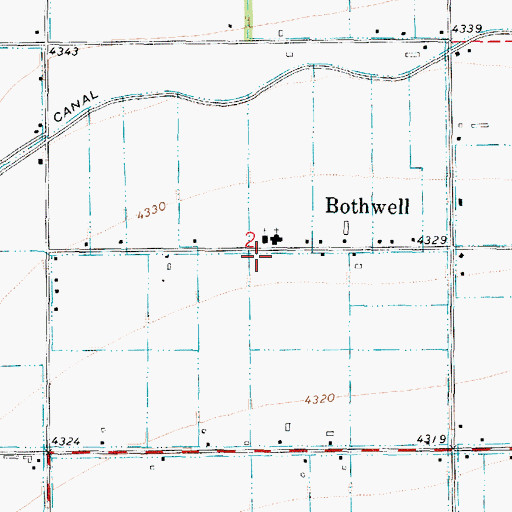 Topographic Map of Bothwell Cemetery, UT