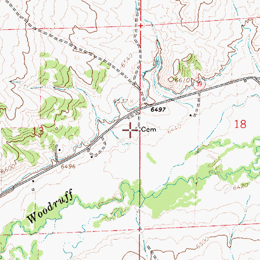 Topographic Map of Eastman Family Cemetery, UT