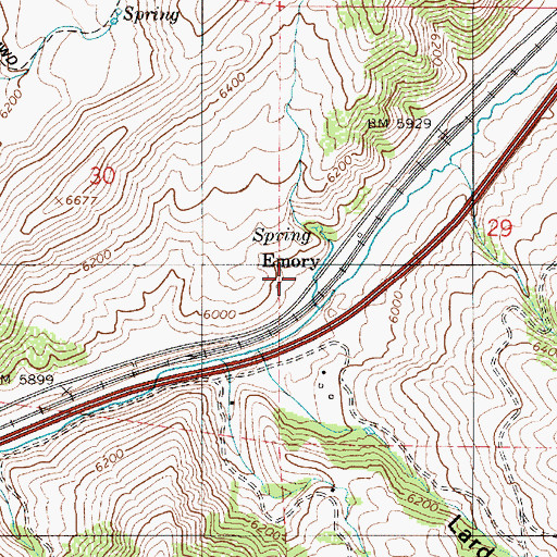 Topographic Map of Emory Cemetery, UT