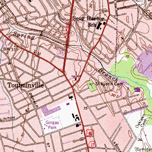 Topographic Map of Saint Marks Church, AL