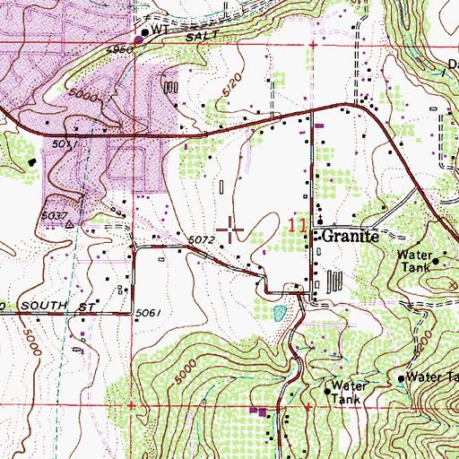 Topographic Map of Granite City Cemetery, UT