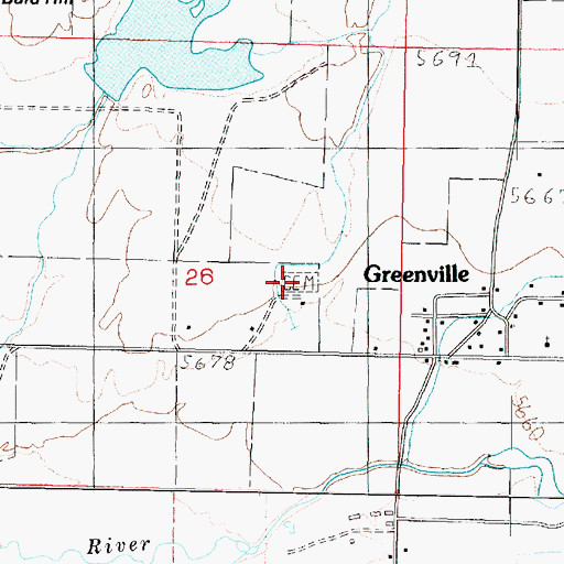 Topographic Map of Greenville Cemetery, UT