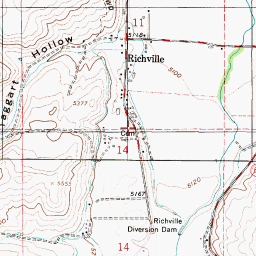 Topographic Map of Richville Cemetery, UT