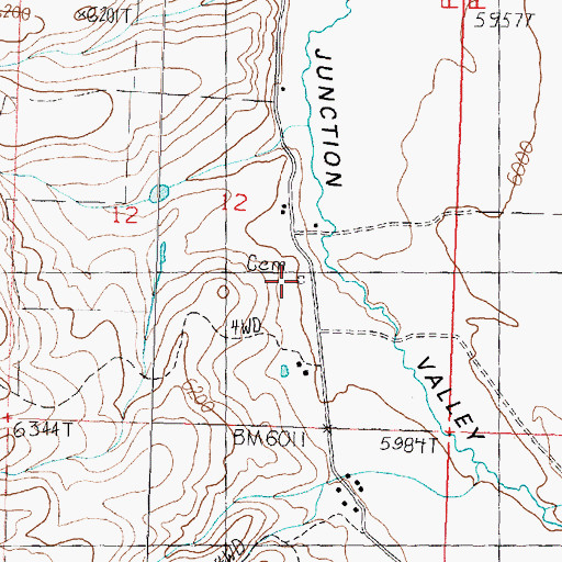 Topographic Map of Lynn Cemetery, UT